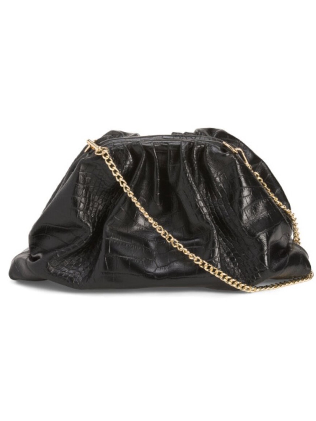 Persaman New York Made In Italy Leather Crocodile Clutch